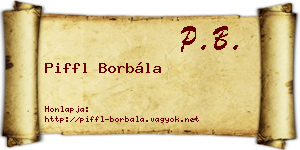 Piffl Borbála névjegykártya